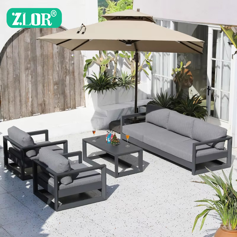 Outdoor Furniture Quality - Set Sofa Luar Ruangan Aluminium Mewah