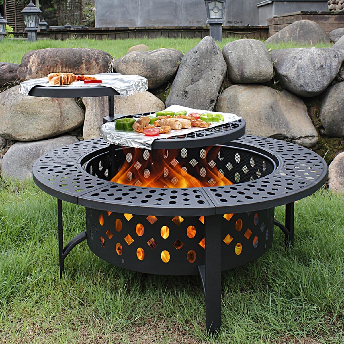 Outdoor Furniture Fire Pit - Meja Api Unggun Kayu Ukuran Ekstra