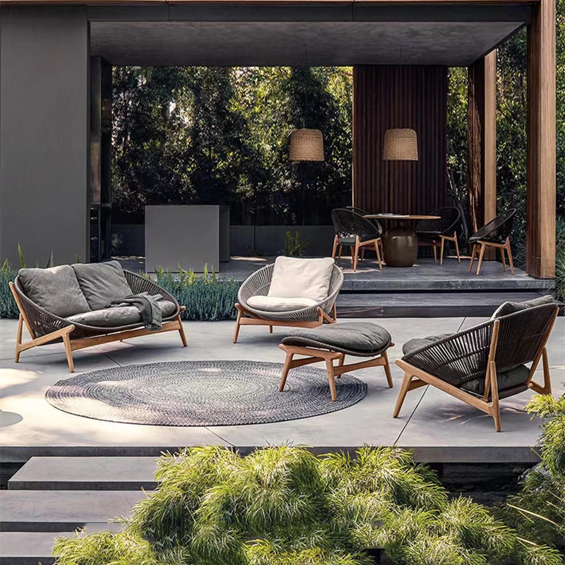 Outdoor Furniture Italian - Set Furnitur Sofa Taman Luar Ruangan,
