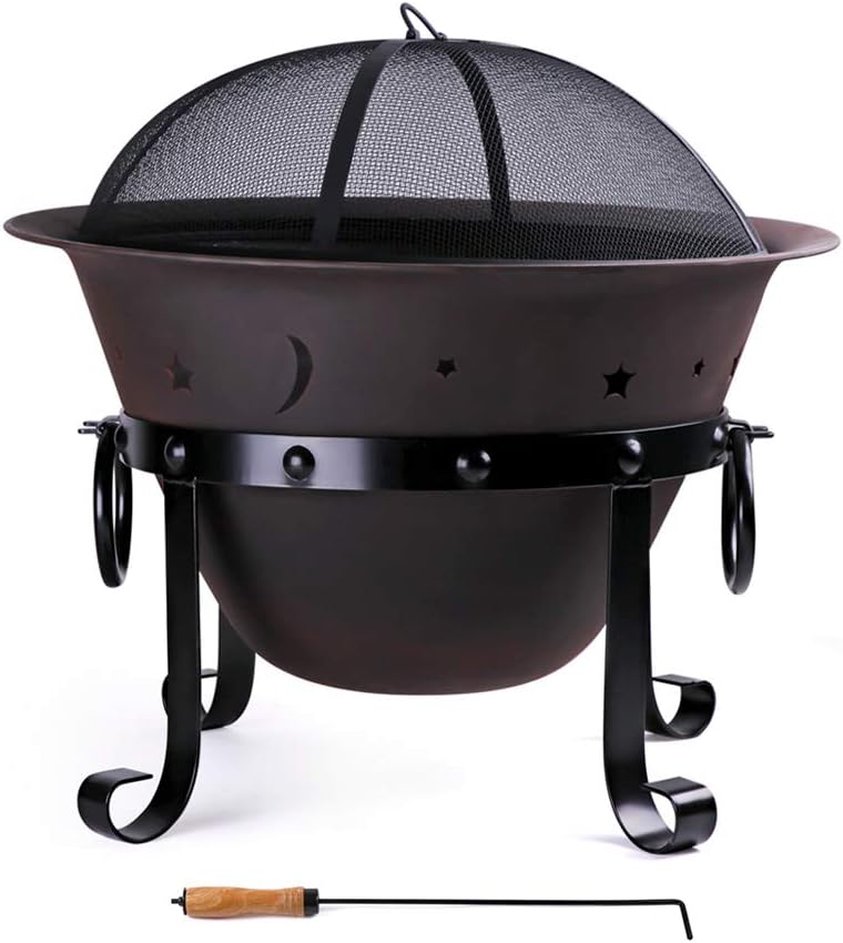 Fire Pit Bowl - Tungku Api Besi Cor, 29 inci,
