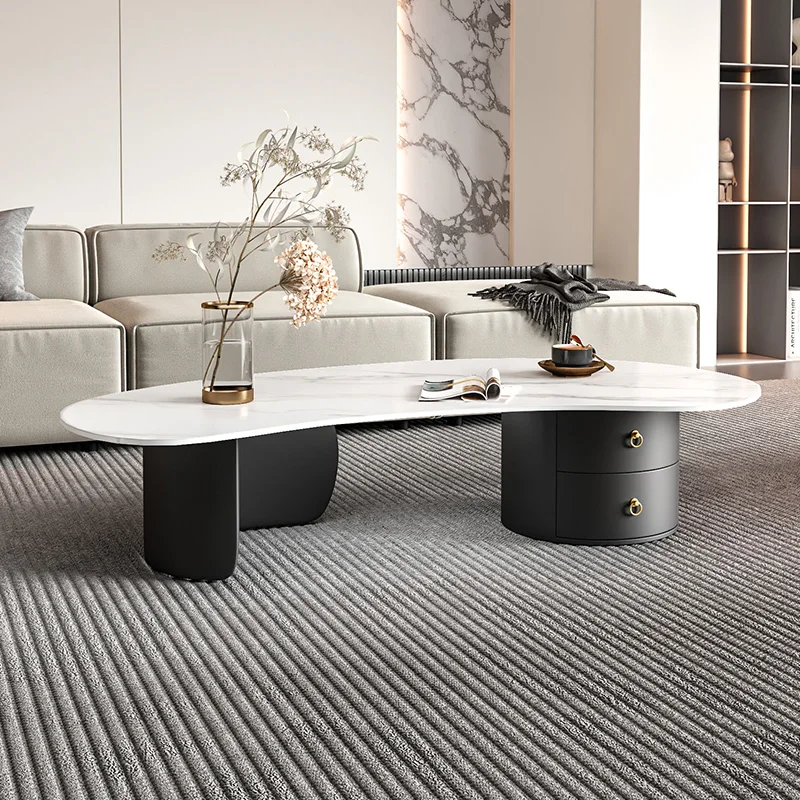 Outdoor Furniture Italian - Aksesori Meja Kopi Modern Estetis Hitam