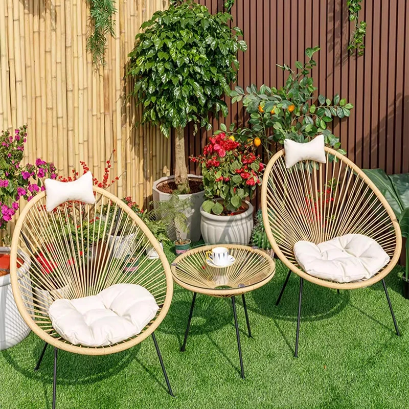 Outdoor Furniture Italian - Set Furnitur Taman Rotan Retro Tahan