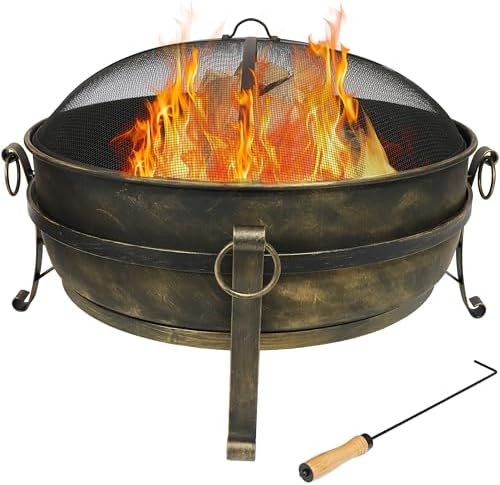 Fire Pit Bowl - Perapian Baja Besar 34-Inci untuk Luar
