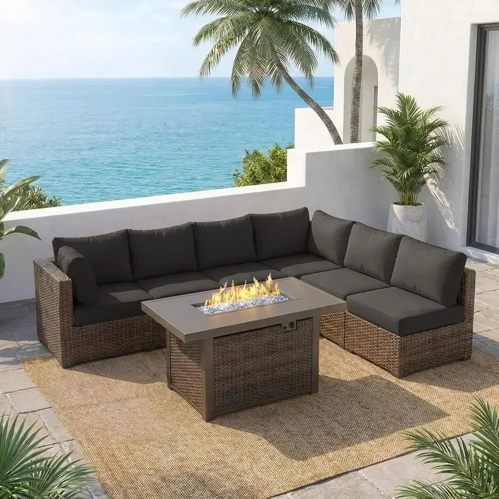 Outdoor Furniture Fire Pit - Set Furnitur Teras Luar Ruangan 7