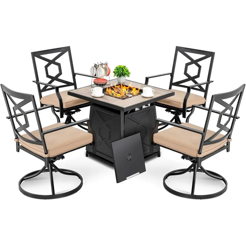 Outdoor Furniture Fire Pit - Set Furnitur Teras Luar Ruangan 5
