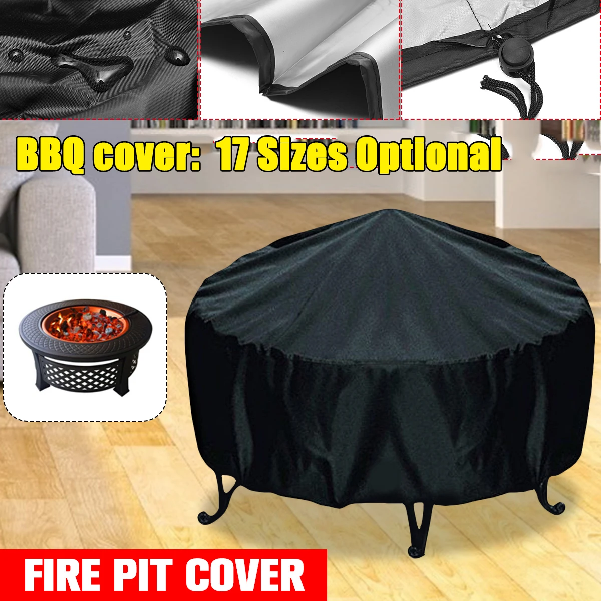 Outdoor Furniture Fire Pit - Penutup Lubang Api Teras Tahan Air