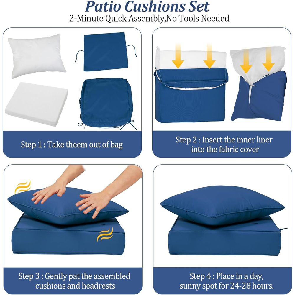 Set 4 Bantalan Kursi Dalam Rua - Outdoor Furniture Cushions ulasan dan harga