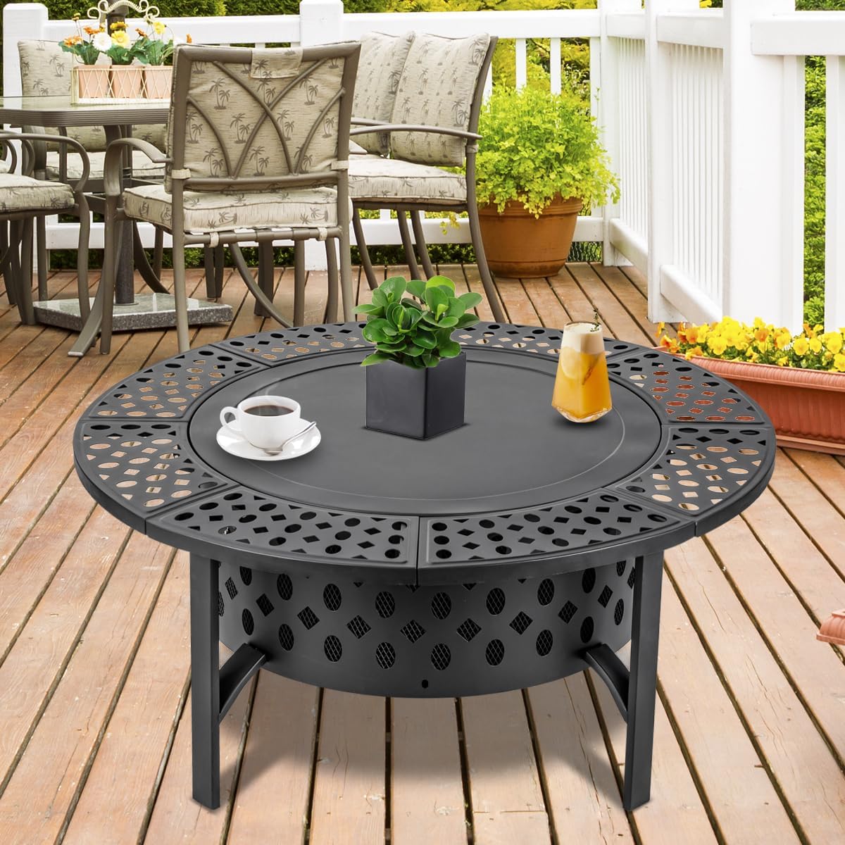 Meja Api Unggun Kayu Ukuran Ek - Outdoor Furniture Fire Pit ulasan dan harga