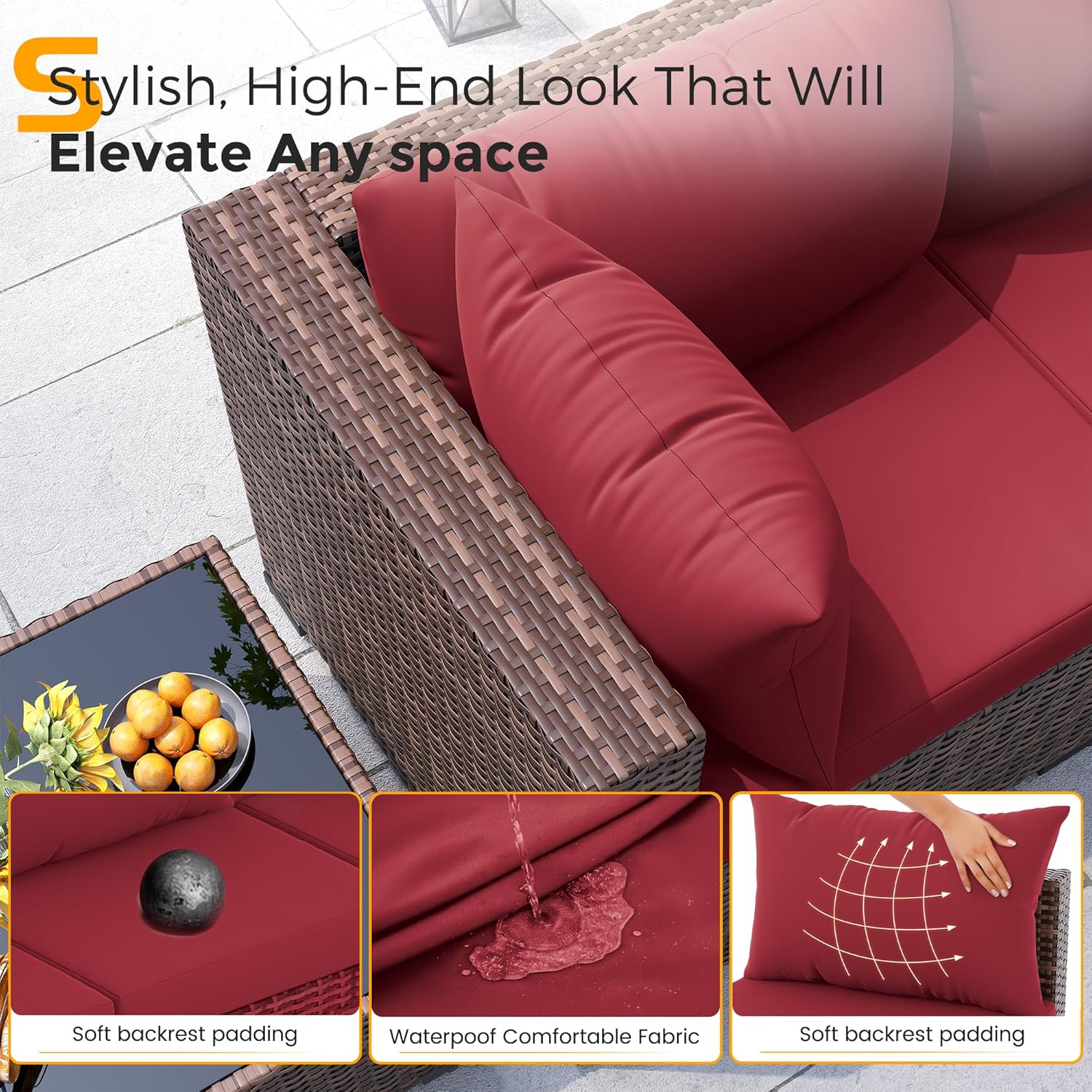 Set Sofa & Meja Api Luar Ruang - Outdoor Furniture Fire Pit ulasan dan harga