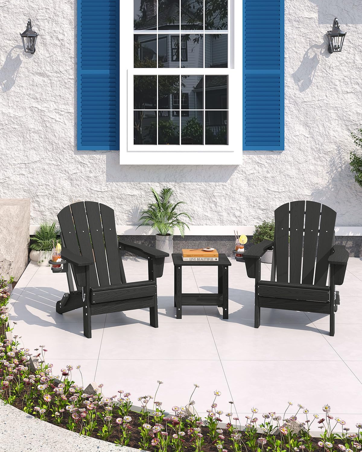 Kursi Lipat Adirondack Plastik - Outdoor Furniture Fire Pit ulasan dan harga