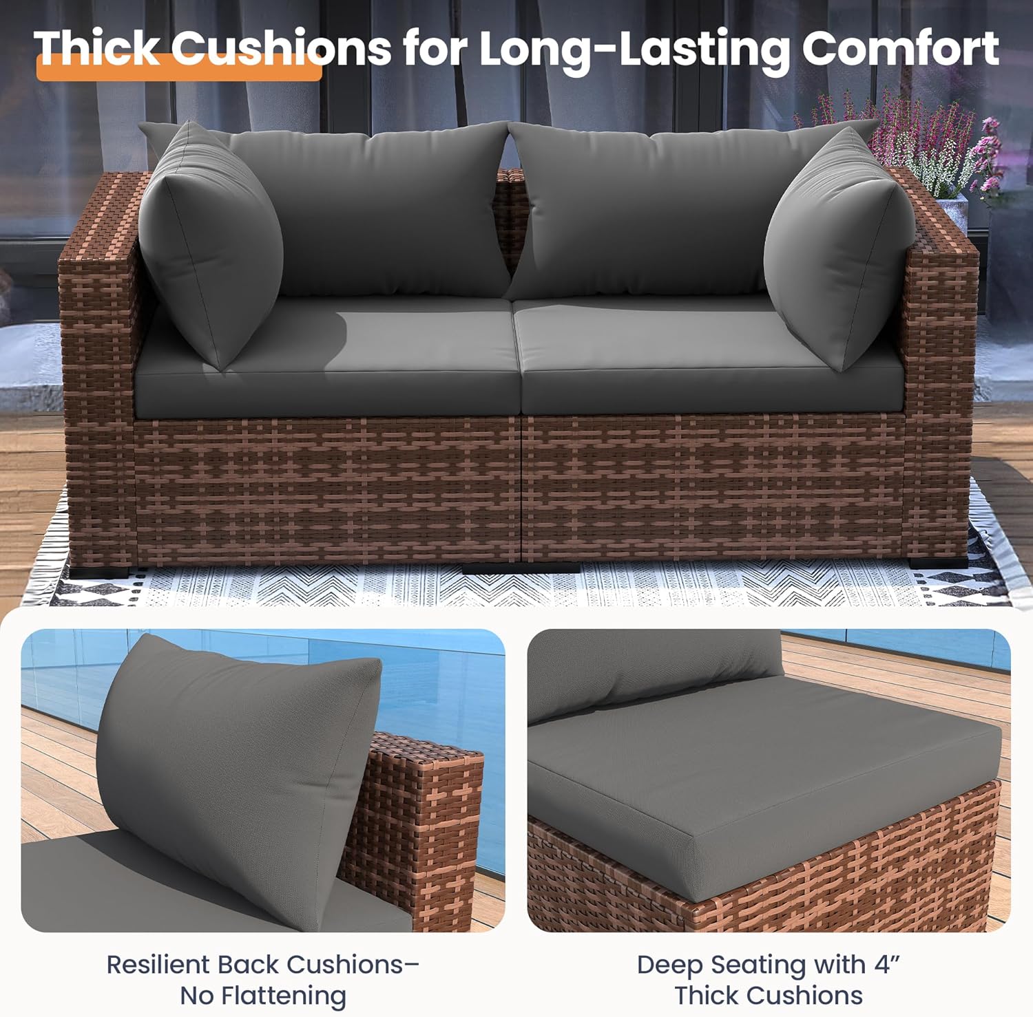 Set Sofa Seksional Luar Ruanga - Outdoor Furniture Fire Pit ulasan dan harga