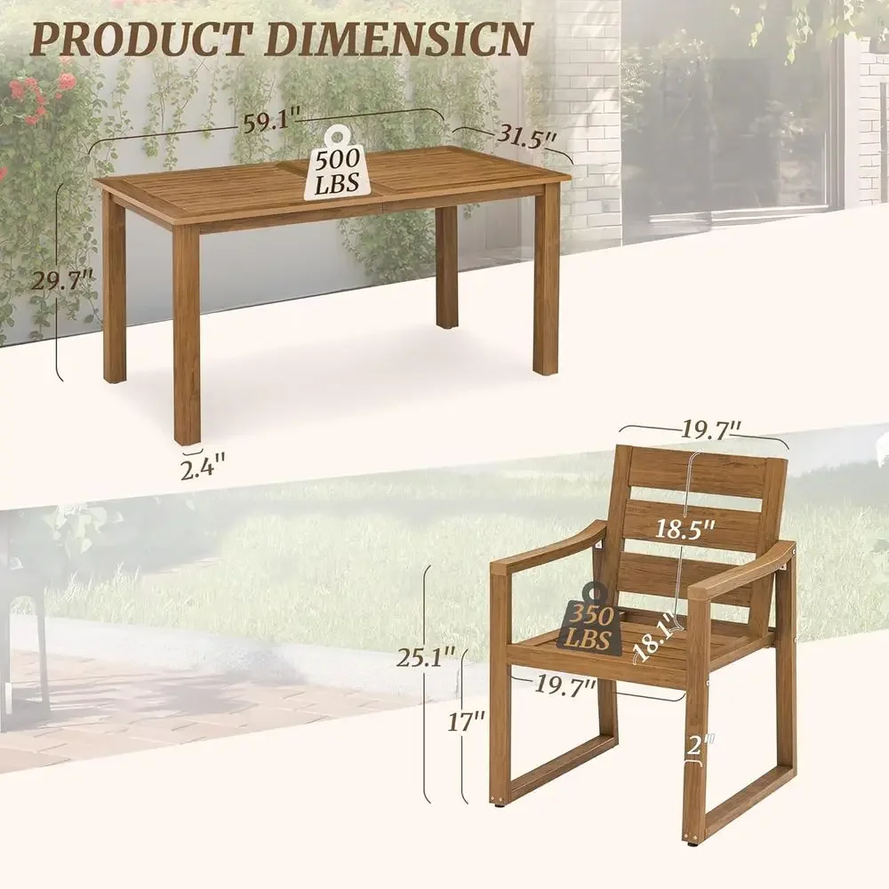 Set Meja Makan Luar Ruangan 5- - Outdoor Furniture Oil Teak ulasan dan harga