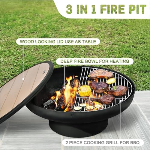 Meja Api Unggun 32 inci dengan - Fire Pit Bowl ulasan dan harga