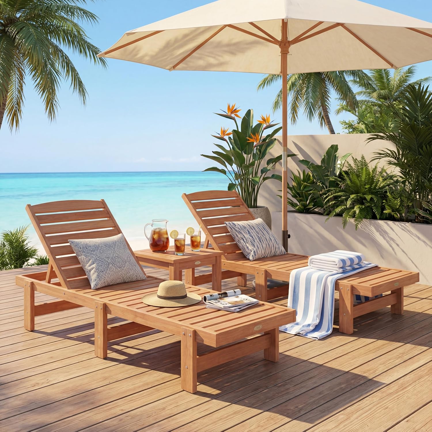 Kursi Santai Kayu Solid, Kursi - Outdoor Furniture Oil Teak ulasan dan harga
