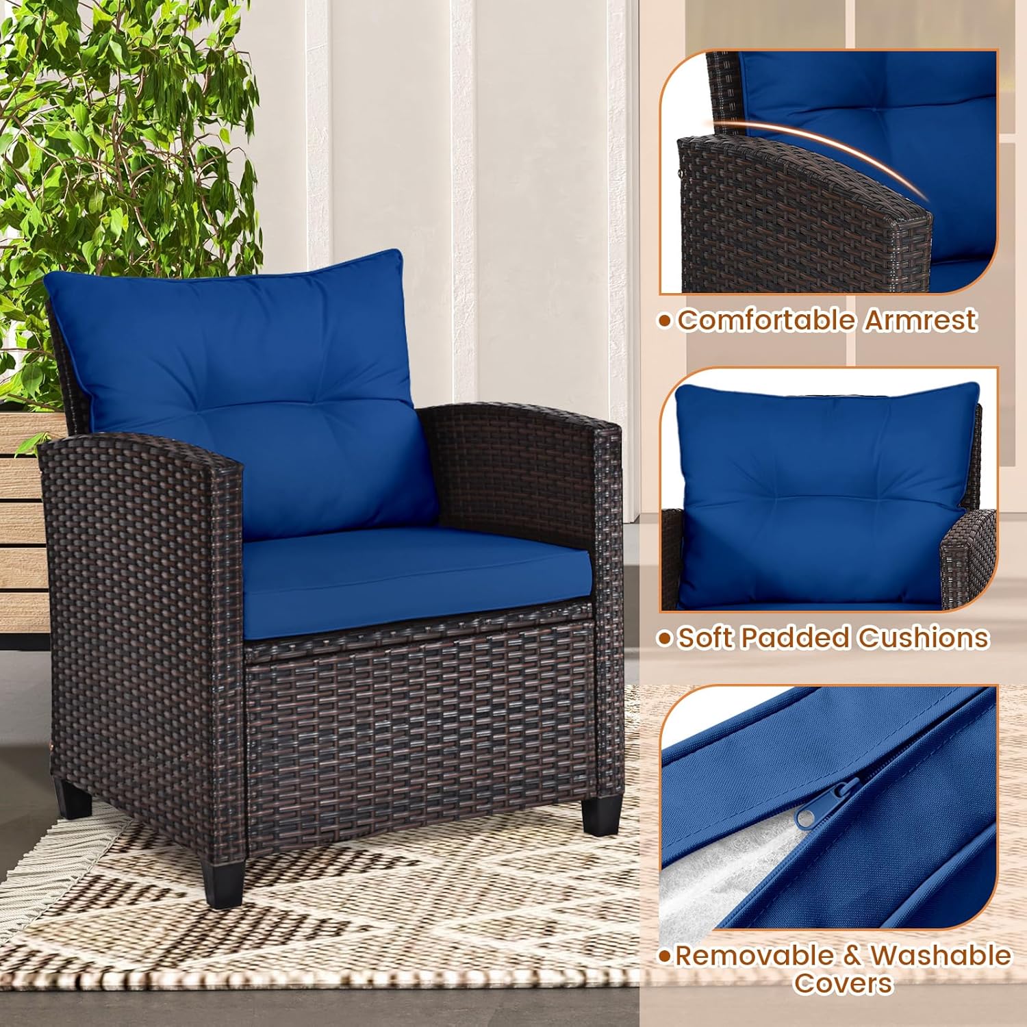 Set bistro luar ruangan 3 bagi - Outdoor Furniture Cushions ulasan dan harga
