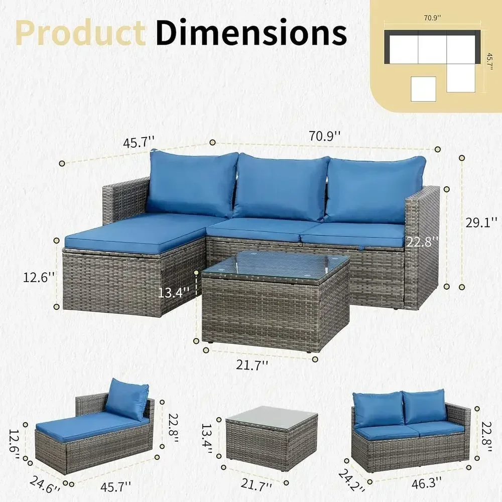 Set Furnitur Teras Rotan 4-Pot - Outdoor Furniture Fire Pit ulasan dan harga