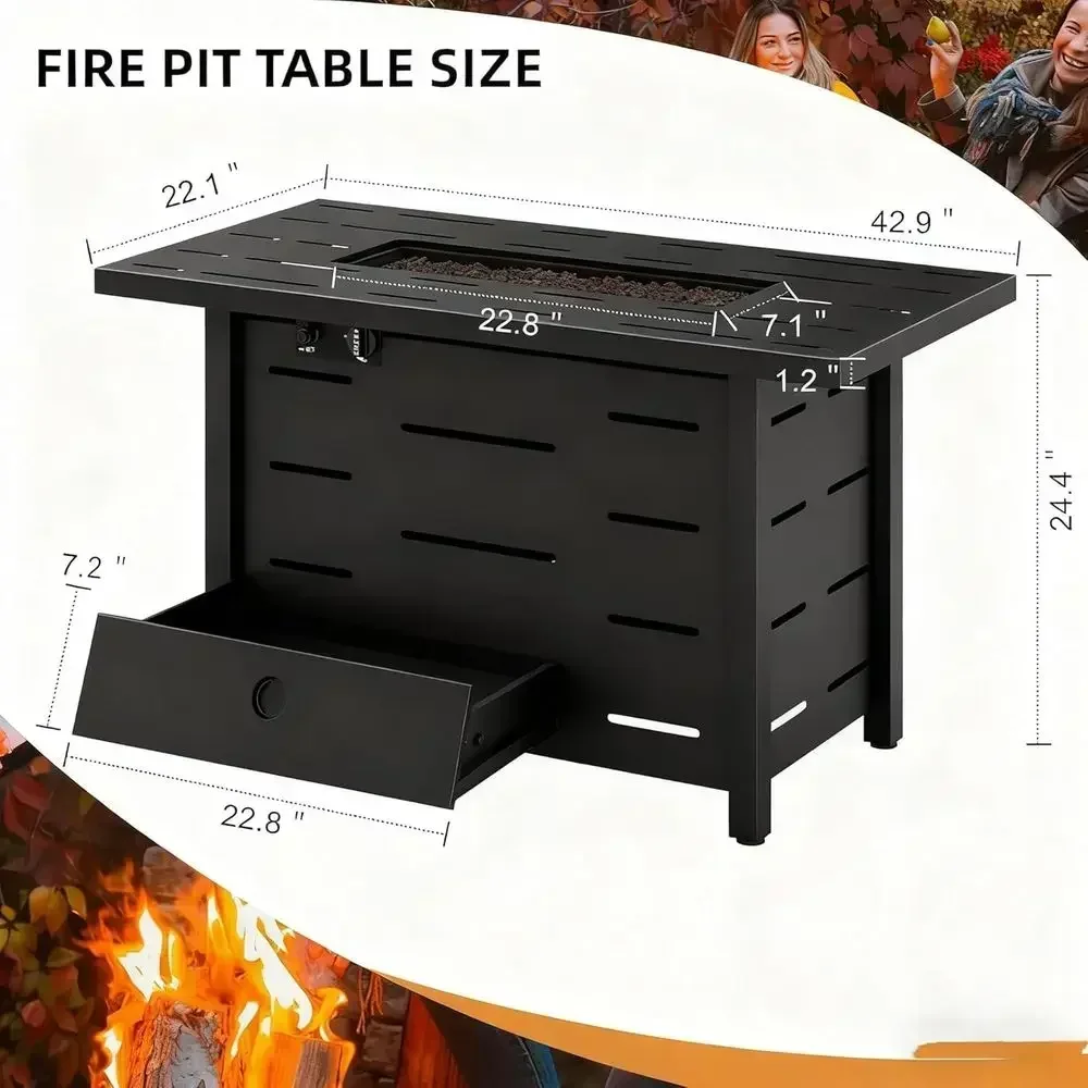 Set Furnitur Teras Rotan 4-Pot - Outdoor Furniture Fire Pit ulasan dan harga