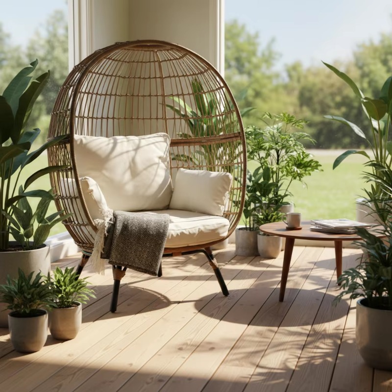 Kursi telur rotan anyaman berk - Outdoor Furniture Quality ulasan dan harga